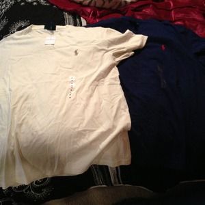 Two men's medium polos will negotiate