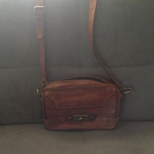 Brown leather frye bag