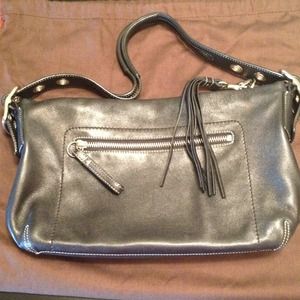 Black leather Coach purse.