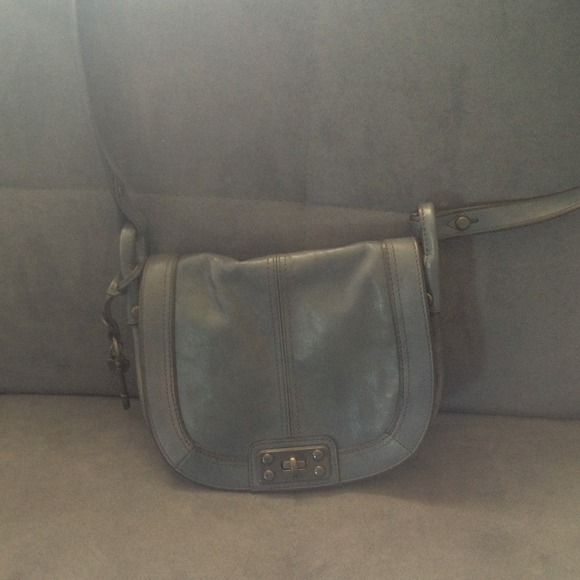 Blue fossil leather purse