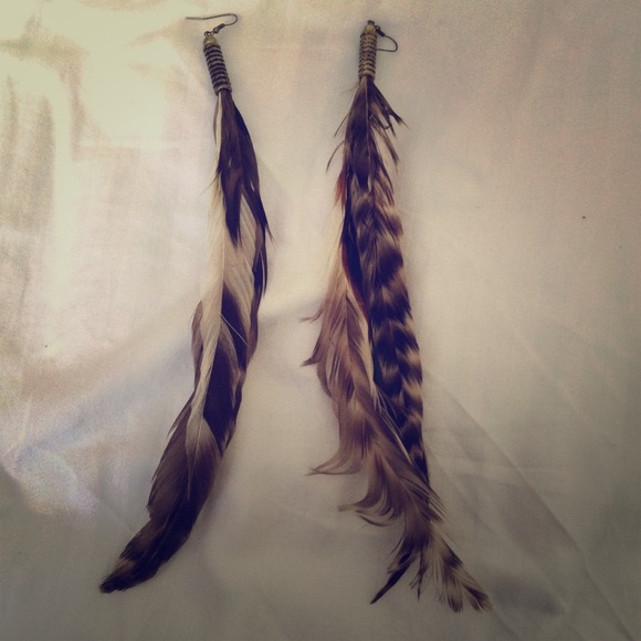 🚫Sold🚫Long feather earrings