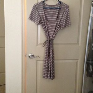 Calvin Klein striped belted dress.