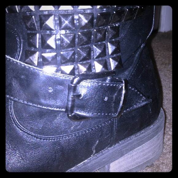 Wanted black motor ankle boots.