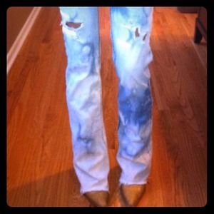 Hollister jeans hippie dyed boot cut