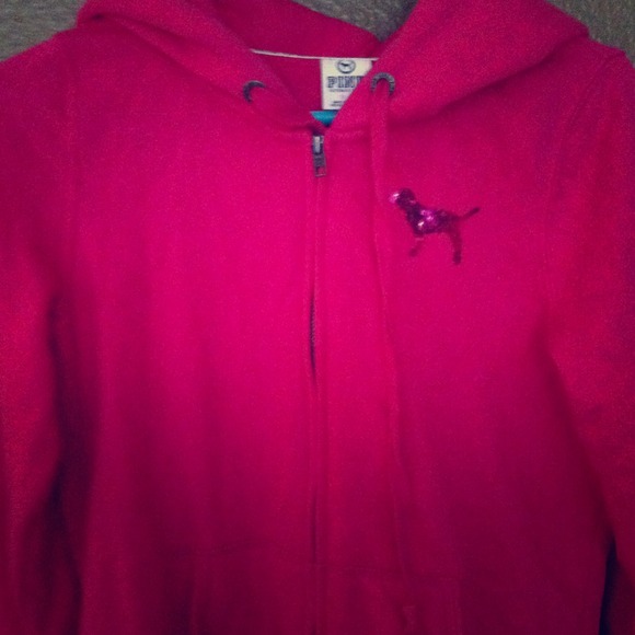 SOLD****VS pink sequin hoodie