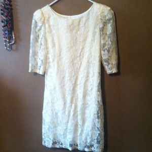 Ivory lace cocktail dress