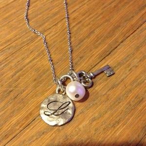 Adorable L initial Charm Necklace