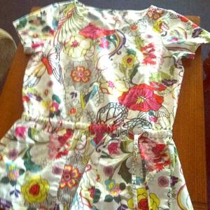 Floral scrub top