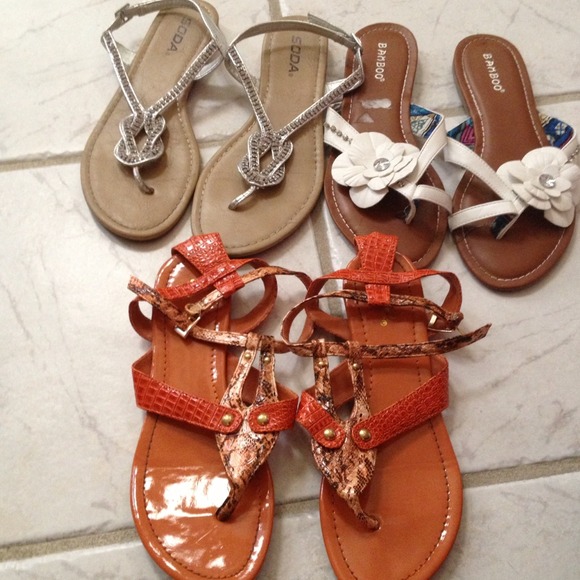 Three pairs of sandals