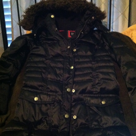 Black long girl kids Gap coat
