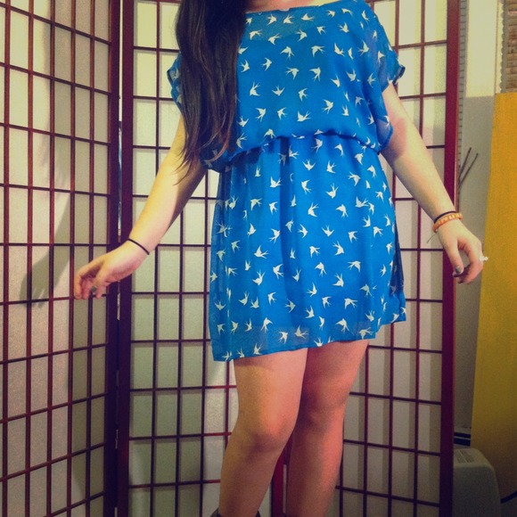 Forever 21 blue bird dress