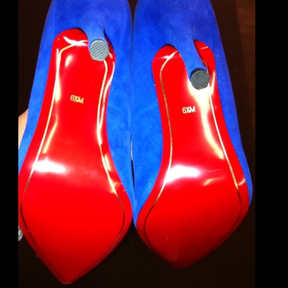 💢sold💢 Charles Jourdan blue red bottoms - Picture 2 of 3