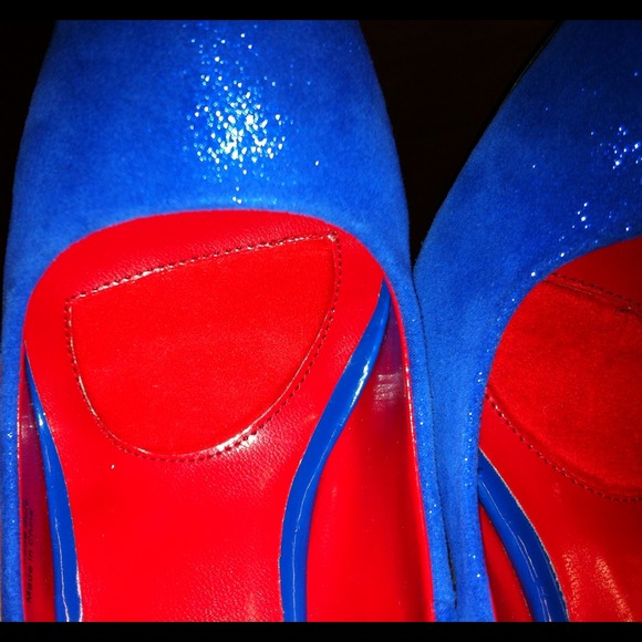 💢sold💢 Charles Jourdan blue red bottoms - Picture 3 of 3