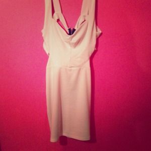 Strapped white dress.