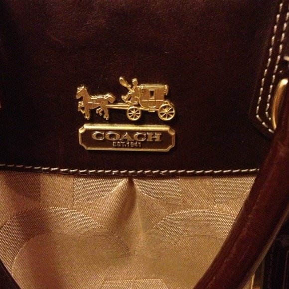 Coach Madison Sabrina Gold Logo Signature Satchel Handbag  Authentic Coach Sabrina satchel