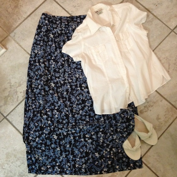 Lane Bryant long blue skirt