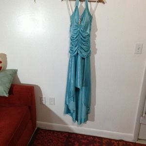 Aqua hi-lo dress. Morgan and Co.