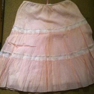 Pink with white lace skirt