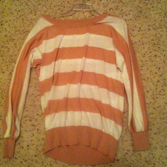 Creme and pink striped size medium sweater :)