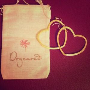 Authentic dogeared big heart earrings