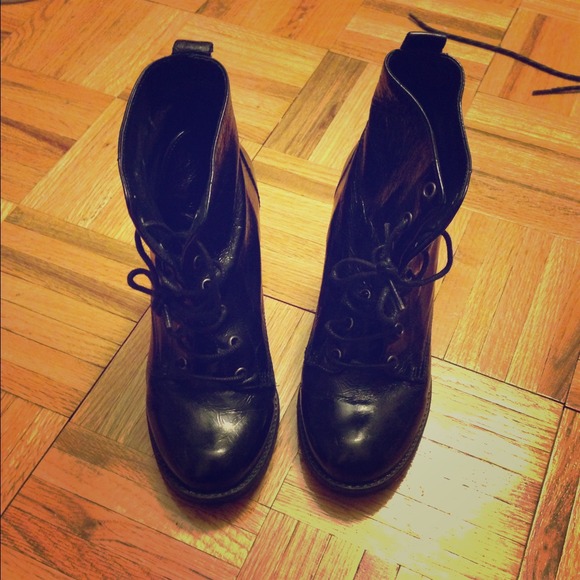 Patent leather combat boots -Steve Madden