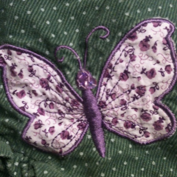 3t jumper.  Green with butterflies. ITEM KK - Picture 3 of 4