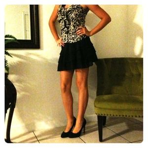 Black ruffle skirt