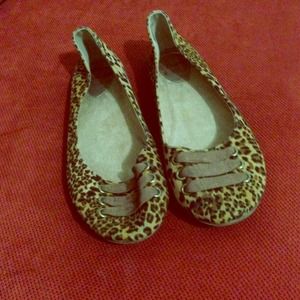 Cheetah print shoes.