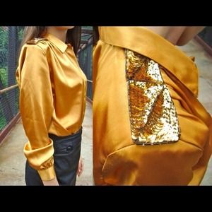 SOLD Vintage Sequin Shoulder Gold Top