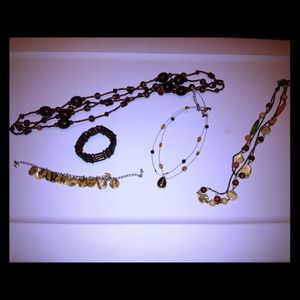 Jewelry; 3 necklaces, 2 bracelets- sold together