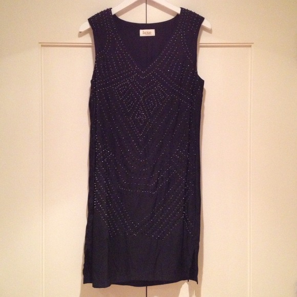 Black Cocktail dress with pearls.