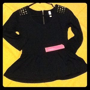 Cute black peplum shirt.