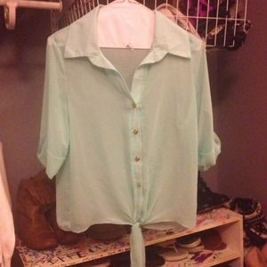 Mint green half sleeved shirt