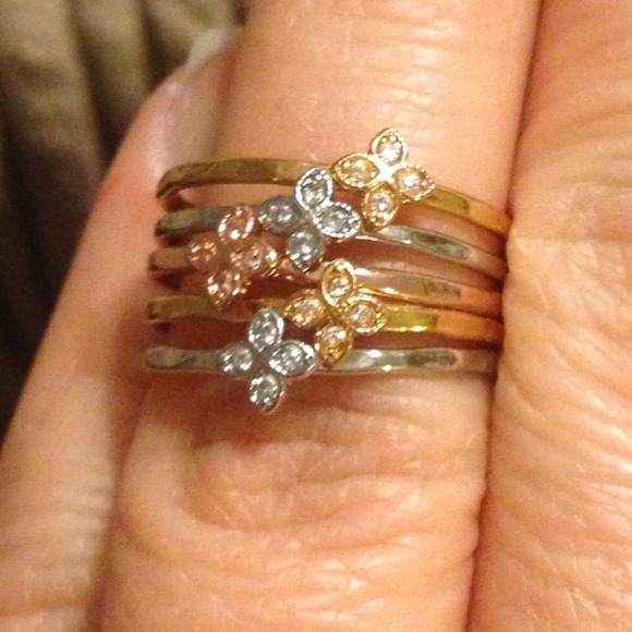 Stella & Dot Moraley stack rings + Pippa earrings
