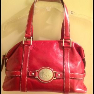 Michael Kors Red leather shoulder bag