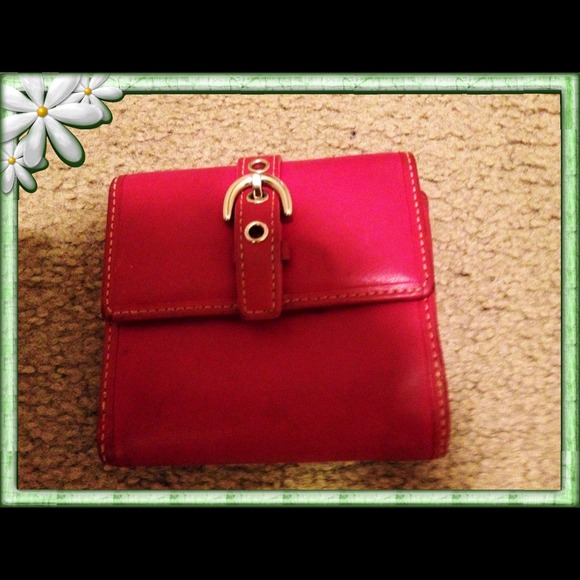 Authentic Pink and Red Coach Wallet