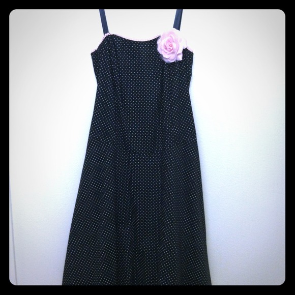 Black and white polka dot dress