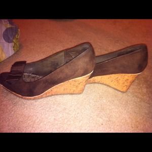 Chocolate Brown Cork Wedges SOLD