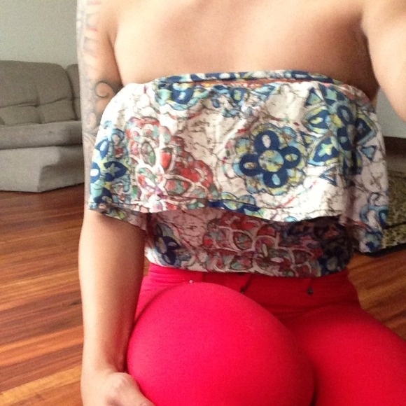 ❌SOLD❌Floral ROXY tube top - Picture 1 of 1