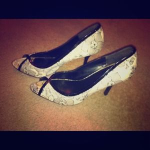 Black & White Peep Toe Heels SOLD