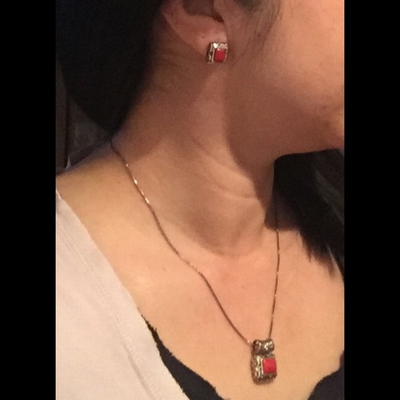 Sterling Silver Necklace and Earring Set - Picture 3 of 7