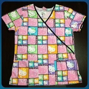 Hello Kitty Scrub Top, Size XS