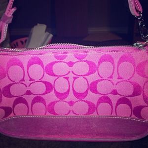 Pink coach mini purse