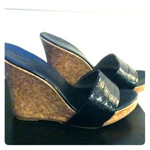 Charlotte Russe Black Wedge Sandals