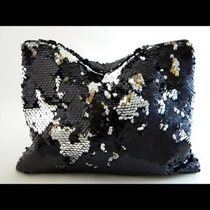 Black & Silver Sequins Clutch