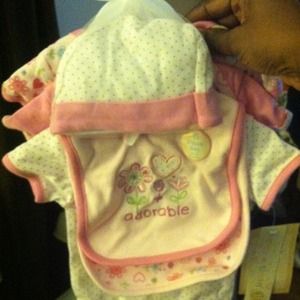 Nwt 0-3 mos old 6 piece baby girl set.