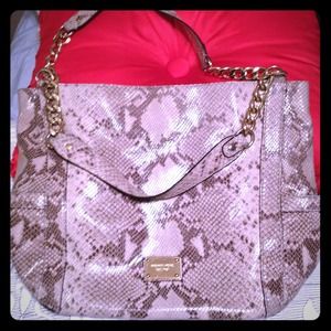 Michael Kors Leather, Gold Chain Handbag.