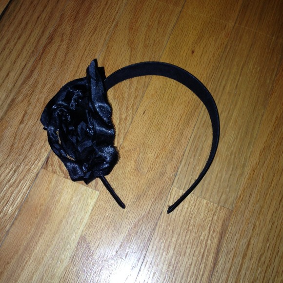 Black Fascinator Headband with Flower on the side