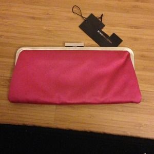 BCBG MAXAZRIA Pink Satin Clutch