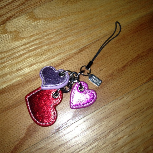 Authentic Coach keychain with hearts
